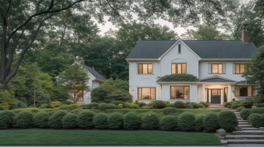 Suburban home in Bronxville, New York, representing Anne Scripps Douglas’s residence.
