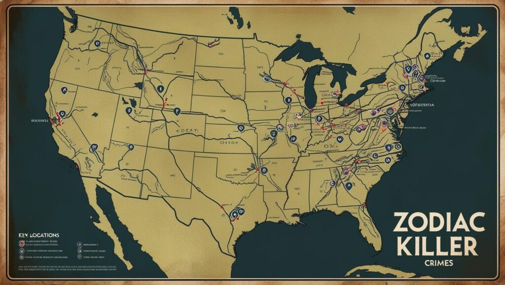 Zodiac Killer murder locations map