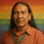 Jonathan Joss tribute portrait honoring his LGBTQ identity and Native heritage